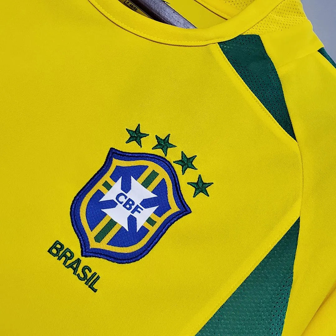 Camiseta retro de Brasil para el Mundial de 2002 local