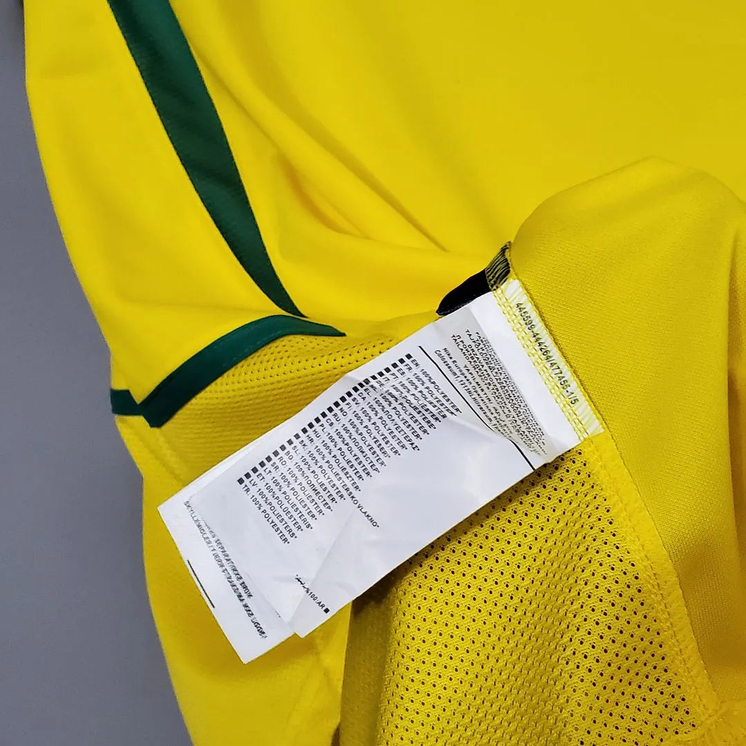 Camiseta retro de Brasil para el Mundial de 2002 local